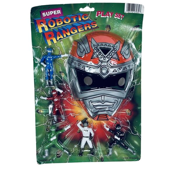 Super Robotic Red Ranger Mask & Figures Playset Power Rangers KO - Picture 5 of 9